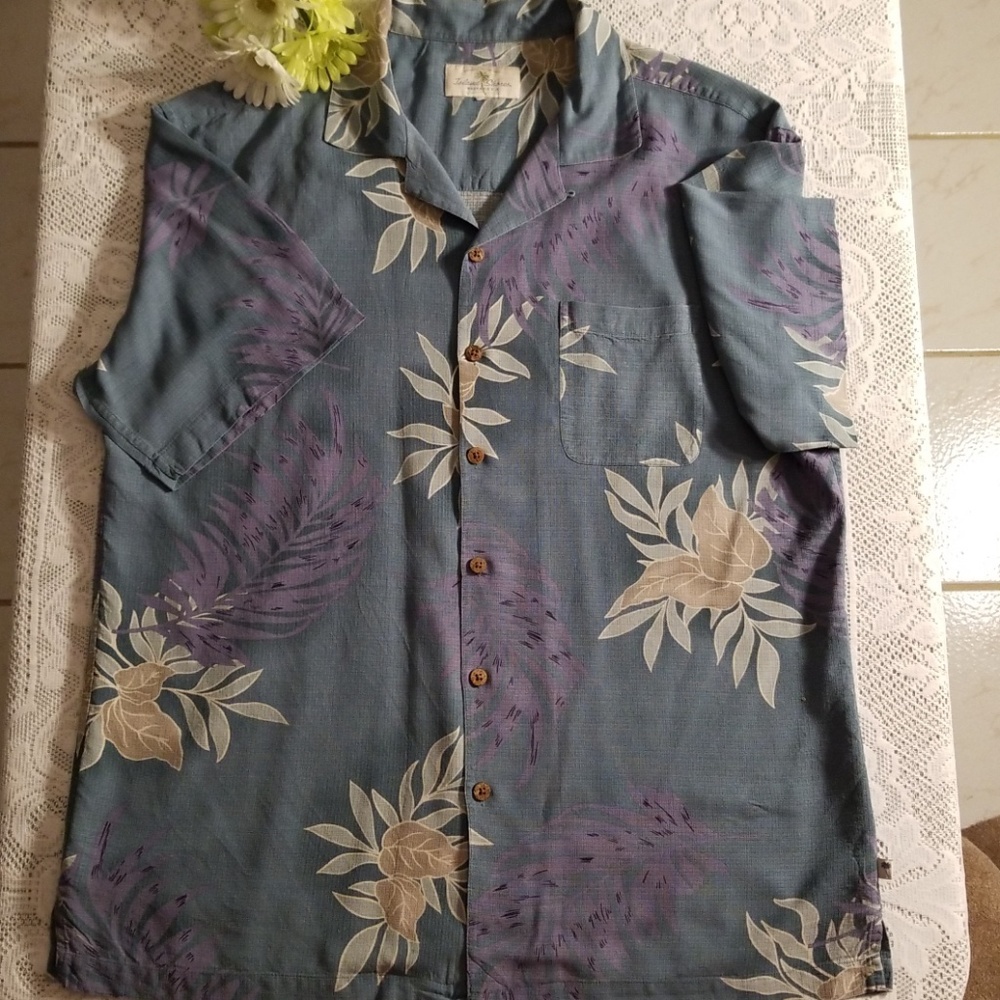 Mens Island Shores Silk Hawaiian Shirt